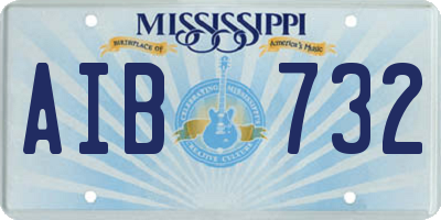 MS license plate AIB732