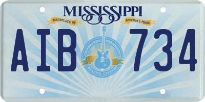 MS license plate AIB734