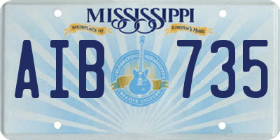 MS license plate AIB735