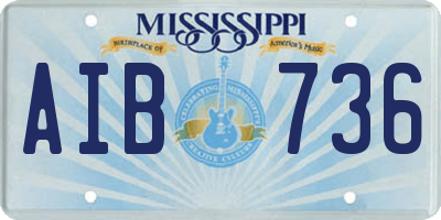 MS license plate AIB736