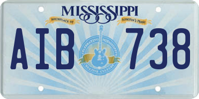 MS license plate AIB738