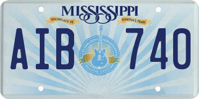 MS license plate AIB740