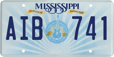 MS license plate AIB741