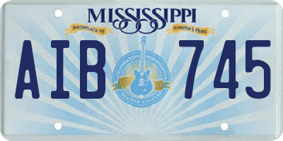 MS license plate AIB745