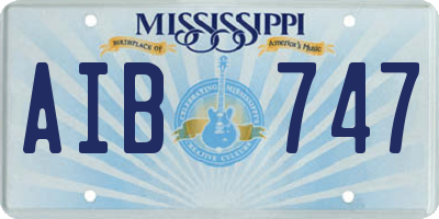MS license plate AIB747