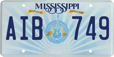 MS license plate AIB749
