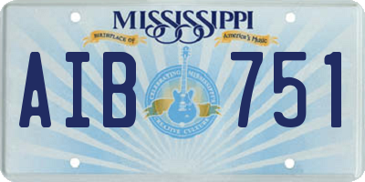 MS license plate AIB751