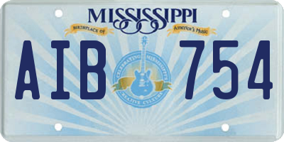 MS license plate AIB754