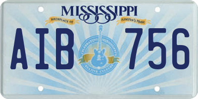 MS license plate AIB756