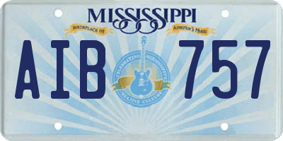 MS license plate AIB757