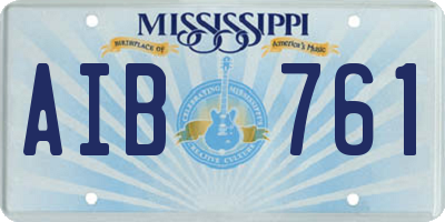 MS license plate AIB761