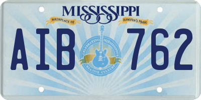 MS license plate AIB762