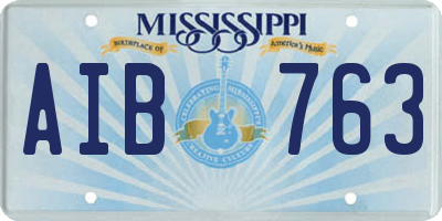 MS license plate AIB763