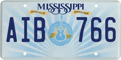 MS license plate AIB766