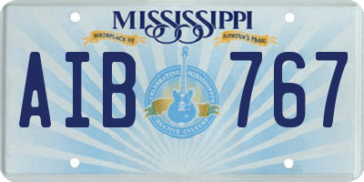 MS license plate AIB767