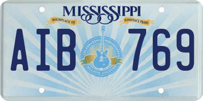 MS license plate AIB769