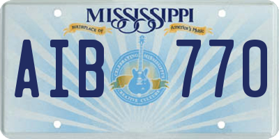 MS license plate AIB770