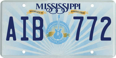 MS license plate AIB772