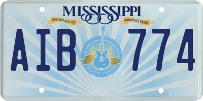 MS license plate AIB774