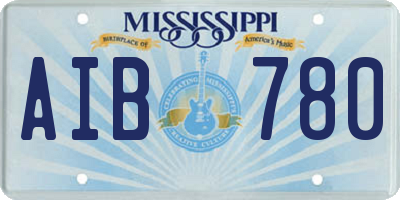 MS license plate AIB780