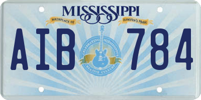 MS license plate AIB784