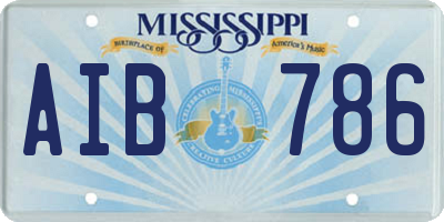 MS license plate AIB786