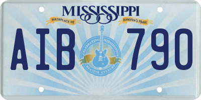 MS license plate AIB790