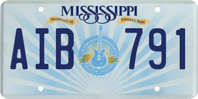 MS license plate AIB791