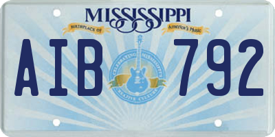 MS license plate AIB792