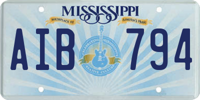 MS license plate AIB794