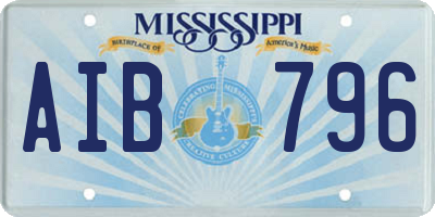 MS license plate AIB796