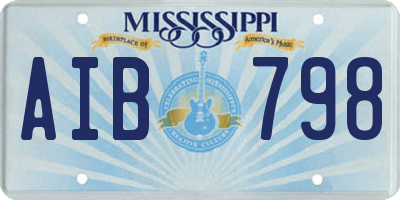 MS license plate AIB798