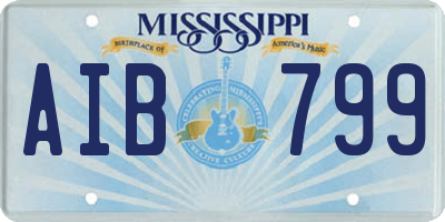 MS license plate AIB799