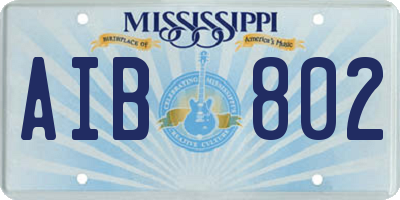 MS license plate AIB802