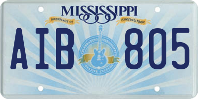 MS license plate AIB805