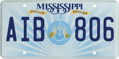 MS license plate AIB806