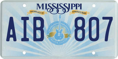 MS license plate AIB807