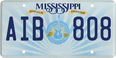 MS license plate AIB808