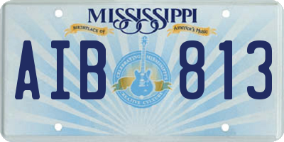MS license plate AIB813