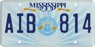 MS license plate AIB814
