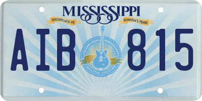 MS license plate AIB815