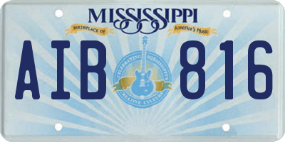 MS license plate AIB816