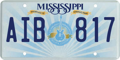 MS license plate AIB817