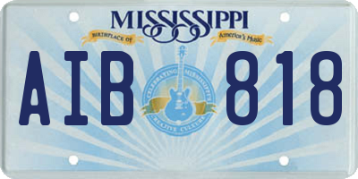 MS license plate AIB818