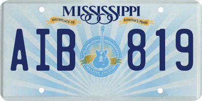 MS license plate AIB819