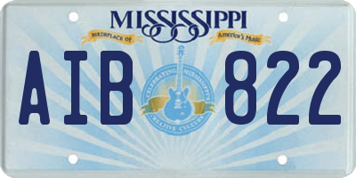 MS license plate AIB822