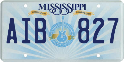 MS license plate AIB827