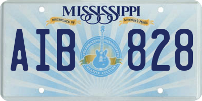 MS license plate AIB828