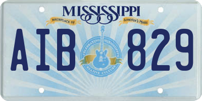 MS license plate AIB829