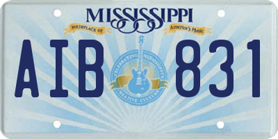 MS license plate AIB831